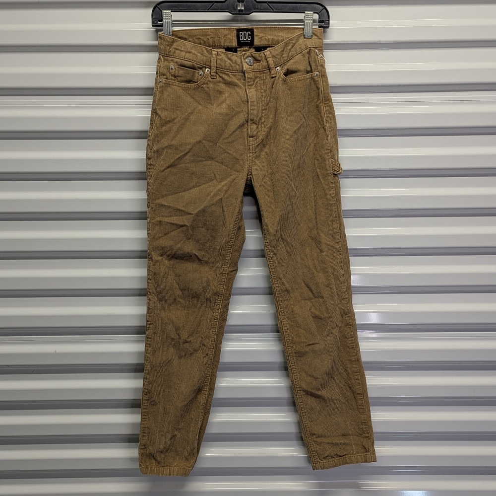 Y2K Utility Grunge BDG Corduroy Cargo Pocket Skim Straight Leg Pants Skater‎ 25